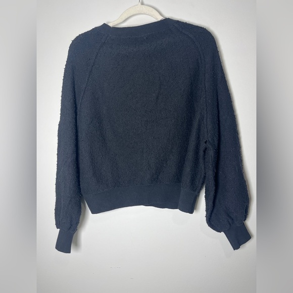 Free People Found My Friend Pullover Black Sz Small Cotton Blend Sweatshirt - Picture 8 of 13